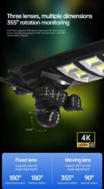 CAMERA DE SURVEILLANCE 3 OBJECTIFS AVEC SOLAR
