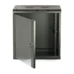Armoire baie de brassage 19 pouces – 12U porte vitrée 600x450x645mm noir – Armoire Murale – coffret informatique