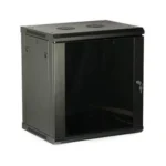 Armoire baie de brassage 19 pouces – 12U porte vitrée 600x450x645mm noir – Armoire Murale – coffret informatique – Image 3