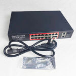 Commutateur PoE Gigabit 16 ports 48V actif IEEE802.3 AF/AT géré pour caméra IP CCTV – Image 3