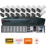 Système Vidéo de Surveillance 16 Canaux, Caméras Analogiques HD Étanche pour Intérieur et Extérieur, Kit AHD avec Image Haute Définition et Installation Facile