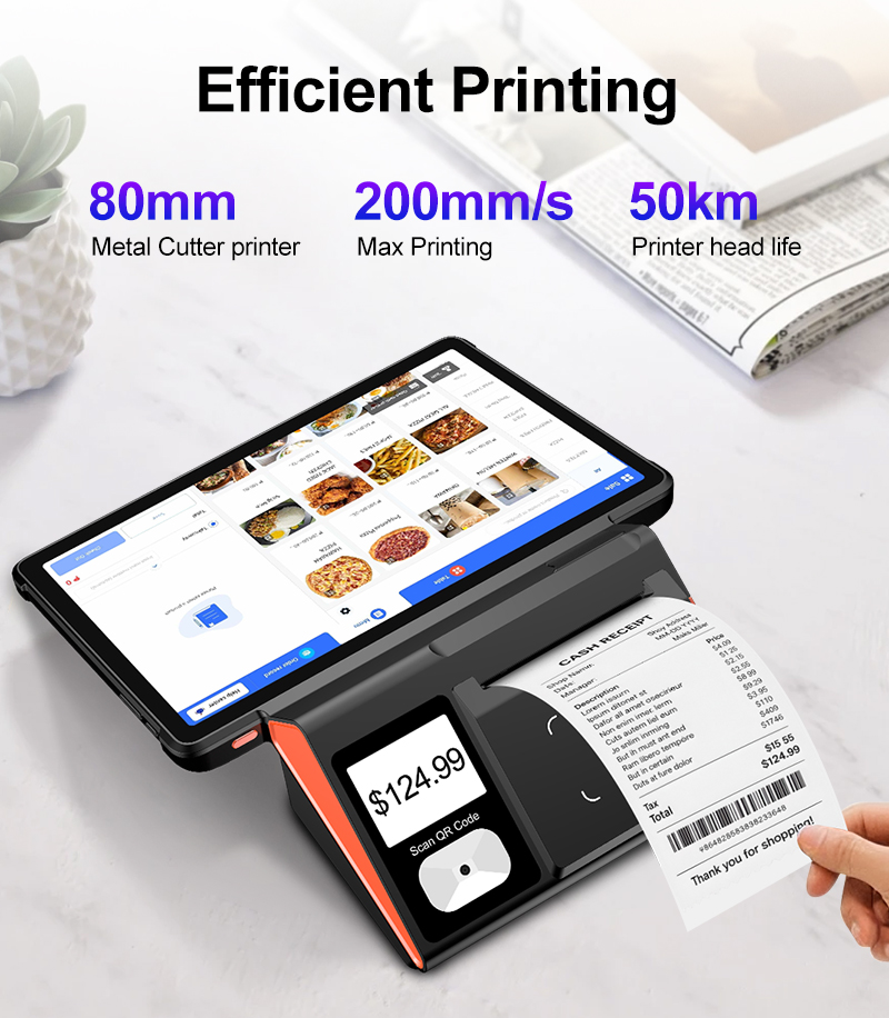 H53a3e39110a6431992783b976093fd25B Noryox NB11T 11 pouces 4+64 Go Imprimante thermique 80 mm POS Commerce de détail Android 14 GMS Caisse enregistreuse portable – Image 1