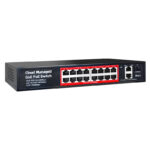 Commutateur PoE Gigabit 16 ports 48V actif IEEE802.3 AF/AT géré pour caméra IP CCTV