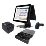 double écran tactile 15.6 pouces caissier POS Machine tout en un Pos système caisse enregistreuse Terminal dispositif facturation Pos