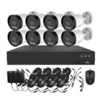 Kit de sécurité domestique 8 canaux Full HD avec caméra extérieure étanche et DVR, système de caméra AHD 8 canaux